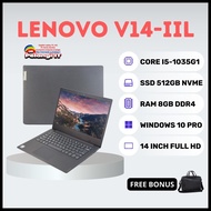 Laptop core i5 baru Lenovo v14-iil i5-1035G1 ram 8gb ssd 512gb 14" fhd windows 10 pro