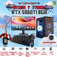 SETCOM+MONITOR BONMECOM2 ครบเซ็ตพร้อมจอ/ CPU AMD AM5 RYZEN 7 7700X/ RTX 5060TI 8GB/Case เลือกได้