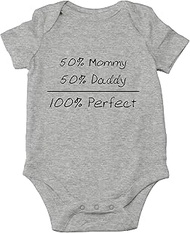 Crazy Bros Tee's 50% Mommy, 50% Daddy, 100% - Total Greatness - Funny One-piece Infant Baby Bodysuit