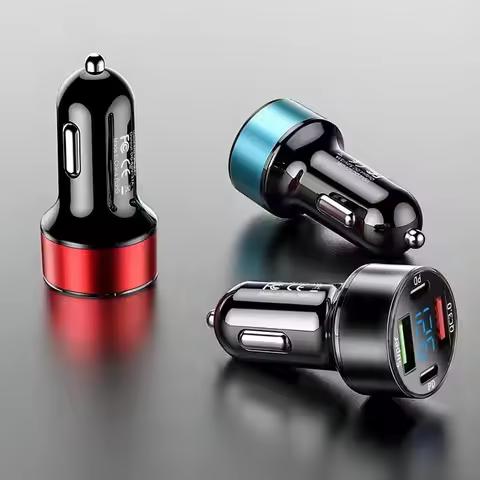 PD 67W USB Car Charger 4 Ports Fast Charging QC 3.0 USB Type C Car Phone Chargers For iPhone Huawei 