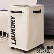 80L/96L Super Large Laundry Basket with Wheels Oxford Cloth Laundry Basket Waterproof Dirty Clothes 
