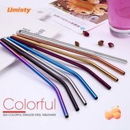 UMISTY Drinking Straw Metal Reusable Washable Straight Bend