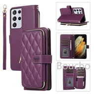 Luxury zippered wallet phone case for Samsung Galaxy S21 Ultra S20 Plus S21Ultra S20Plus S21 S20 FE 