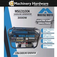 Mostaz Moto 3.0kW/3000Watt Portable Gasoline Generator with Electric Start MSG3000K - Heavy Duty - 6