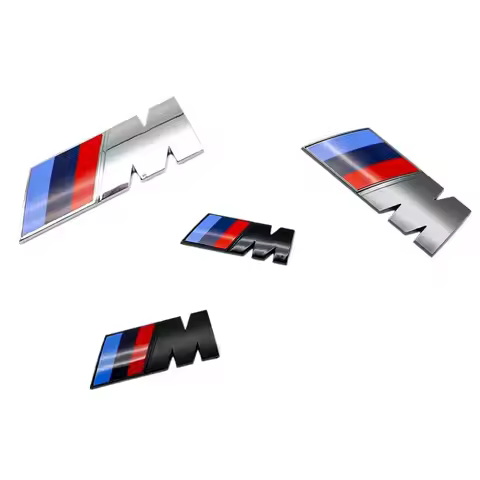 BMW M Performance 3D Emblem ABS Glossy Black Front Grille & Rear Trunk Badge Sticker for M3 M5 X3 X5