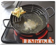 YOSHIKAWA日本進口油炸鍋家用小炸鍋迷你小鐵鍋天婦羅油炸專用鍋24cm燃氣灶電磁爐通用 - 免費發貨到閣下地址附近快遞自取點