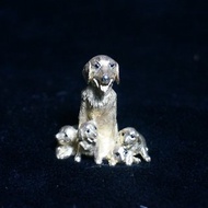 手工黃銅金毛犬小狗擺件迷你雕塑