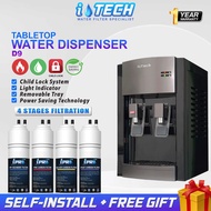 I-TECH Water Dispenser Tabletop Hot & Ambient Purifier Penapis Air D9 - 4 Stages Antibacterial Filte