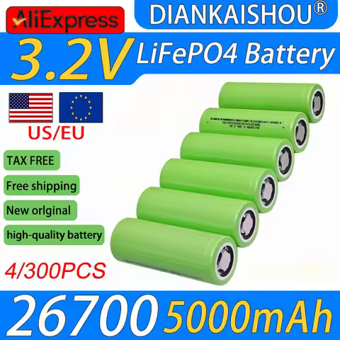 Grade A Cells 3.2V 26700 5000mAh LiFePO4 Rechargeable Battery 3C Discharge DIY 12V 24V 36V 48V Elect