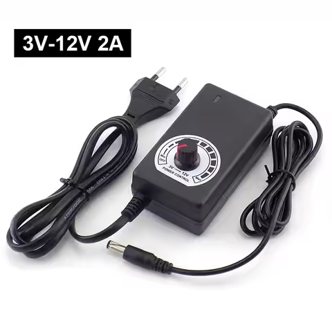 Power Supply Adapter Adjustable 3V-12V 2A AC 100V-240V to DC 12V Power Adaptor Universal For CCTV Ca
