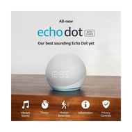 Amazon Echo Dot 5th Gen Smart Speaker with Clock &amp; Alexa (Glacier White)