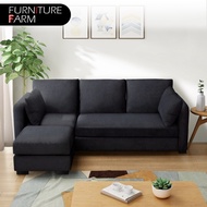 FURNITURE FARM: LAZZO 868 3 Seater Canvas L Shape Designer Sofa with Stool
