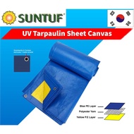 SUNTUF WATERPROOF READY MADE TARPAULIN SHEET CANVAS BLUE YELLOW 20FT X 20FT