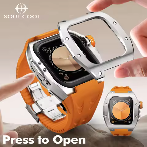 Soul Cool New For Apple Watch Series 11/10 46mm Stainless steel Case Luxury Smart accessories Fashio