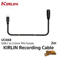 kirlin UC668 Recording Cable USB-C to 3.5 TRS Female Signal For Work