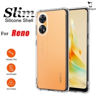 Silicone Shockproof Airbag Phone Case Cover For OPPO Reno 11 10 Pro+ 8T 8Z 9 8 7 6 5 4 Pro Plus 7Z 6Z 3 2 2Z 2F Reno8 Reno7 Reno6 Reno5 4G 5G 2023