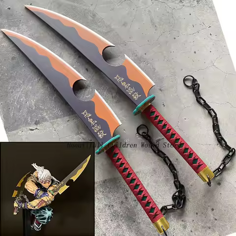 83cm Uzui Tengen Nichirin blade Wood Jian Swords katana Japanese Anime Weapon cosplay Model collecti