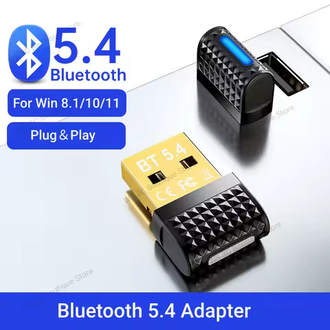USB Bluetooth 5.4 Adapter Bluetooth 5.3 Dongle Bluetooth Receiver & Transmitter for Bluetooth Keyboa