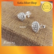 Original 925 Silver CZ White Stones Teardrop Earring | Subang Batu CZ Putih Perak 925 | Ready Stock