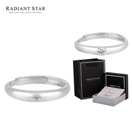 Crystal Clear Delicate Small Diamond 1+1 Couple 925 Sterling Silver Pair Ring Set [ATS935] Bright St