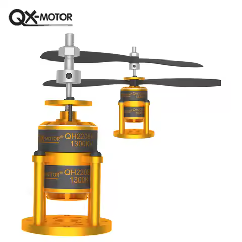 QX-MOTOR QH2208-V2 1300KV Coaxial Dual Propeller Brushless Motor, Paired 9047 Propeller