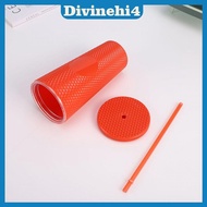<divinehi4> Double-Walled Durian Cup Large Capacity Plastic Straw Cup Creative Water Cup Leak-Proof 