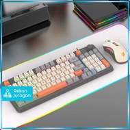 Gaming Keyboard RGB LED USB Wired 94 Keys Top Knob with Mouse - K820