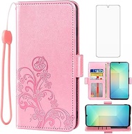 Asuwish Compatible with Samsung Galaxy A06/A07 Wallet Case and Tempered Glass Screen Protector Flip 