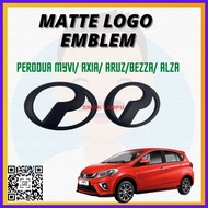 (STOCK CLEARANCE) ORIGINAL PERODUA MYVI AXIA ARUZ EMBLEM BLACK MATTE LOGO ORNAMENT FRONT DEPAN 100% 