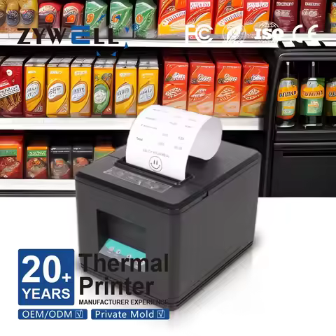 Cheap 58mm 80mm Usb Thermal Receipt Printer ZYWELL ZY907 Auto Cut Inkless Tickets Printer