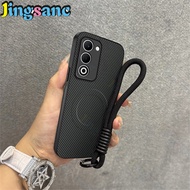 Jingsanc Luxury Carbon Fiber Pattern Phone Case For OPPO A5 5G/OPPO A5 4G Casing with Lanyard Strap 