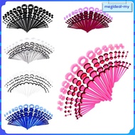 [MEGIDEALMY] 50 Pieces Acrylic Tapers and  14G-00G  Ear Gauges Expander Assorted Size Kit