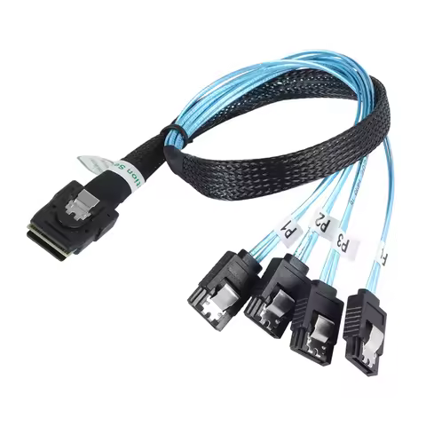 Internal Cable Mini SAS SFF-8087 36P Host to 4 SATA 7P Target Forward Breakout for Office Caring Com