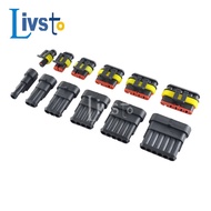 1 set 1/2/3/4/5/6 Pin Way AMP Tyco Super Sealed Automotive Wire Connector Electrical Plug Terminals 