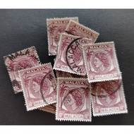 Setem Malaya Penang 1954 -1955 Queen Elizabeth II 10 Cents (10 pcs Used)