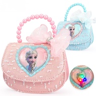 Children Shoulder Bag Flashing Light Frozen Girl Luminous Diagonal Bag Shoulder Bag Frozen Princess 