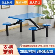 Factory Canteen Fast Food Conjoined Stainless Steel School Student 6 Person Dining Table Dining Tabl