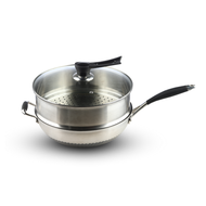 CNI ICHI-I Honeycomb Wok & Steamer Stainless Steel Anti Lengket Cookware Set Multifungsi