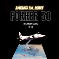 1:400 Scale Airlines Fokker 50 (FK50) Diecast Plane Model