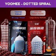 Yommee Dotted Spriral Condom 10pcs/Box Latex Hyaluronic Acid Ultra Large Granule Boxed (Not Durex) B