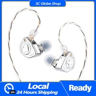 Ready Simgot EW300 1DD+1Planar+1PZT IEM Detachable Nozzles Silver-Plated HiFi Hybrid Driver Earphone