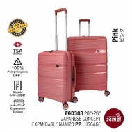 SAMEL 20" + 28" FGD 383 JAPANESES CONCEPT EXPANDABLE ANTI THEFT ZIPPER PP LUGGAGE 2IN1 SET