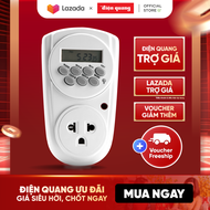 Ổ cắm hẹn giờ ĐQ ESK DT08 W 13 (Điều chỉnh điện tử 1 lỗ - 3 chấu trắng)