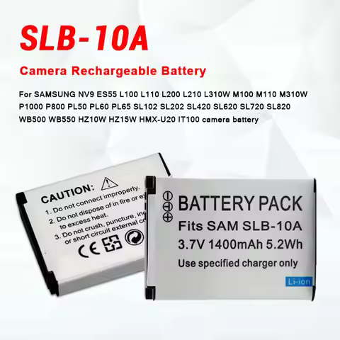 SLB 10A SLB10A Battery for Samsung NV9 ES55 L100 L110 L200 PL50/60 SL102 L310W WB550 WB500 HZ10W HZ1