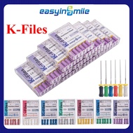 60Pcs EASYINSMILE K-Files Dental Hand Use K Files 25mm Stainless Steel Endodontic Root Canal Files #