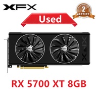 การ์ดจอ XFX RX 5700XT RX5700 XT การ์ดจอสำนักงาน8GB GPU AMD Radeonrx 5700XT การ์ดจอเดสก์ท็อปพีซีการ์ดเกมคอมพิวเตอร์แผนที่ DP