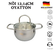 OYATTON 12 cm stainless steel pot, 14 cm pot, mini pot, sauce pot, small pot, small stainless steel 