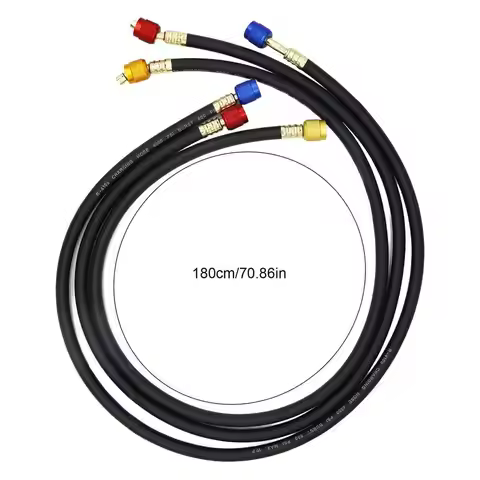 1M//1.5 M/1.8M R410A AC Charging Hose Set 1/4'' SAE 800 PSI for Air Condition Refrigerant Hoses R134