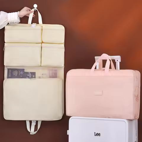 Hanging Travel 7 In 1 Clothes Lightweight Storage Cosmetic Bag Dustproof Moisture-proof Luggage Orga
