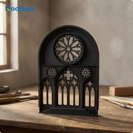 [Koolsoo] Medieval Style Window Panel Arched Top Cathedral Facade Stepped Base White